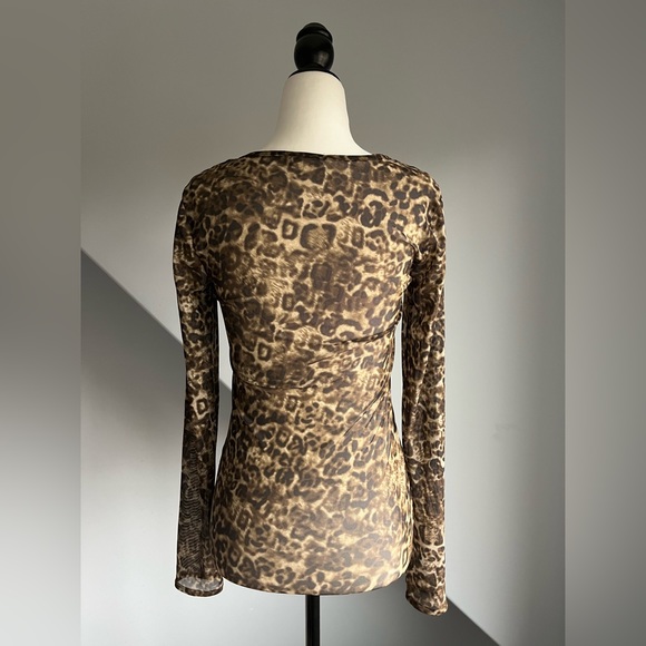 Sheer Leopard Print Longsleeve Top (size medium) - Picture 5 of 8